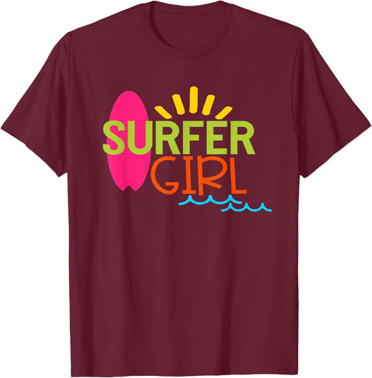 Surfer Girl T-Shirt - T-Shirt | Maroon