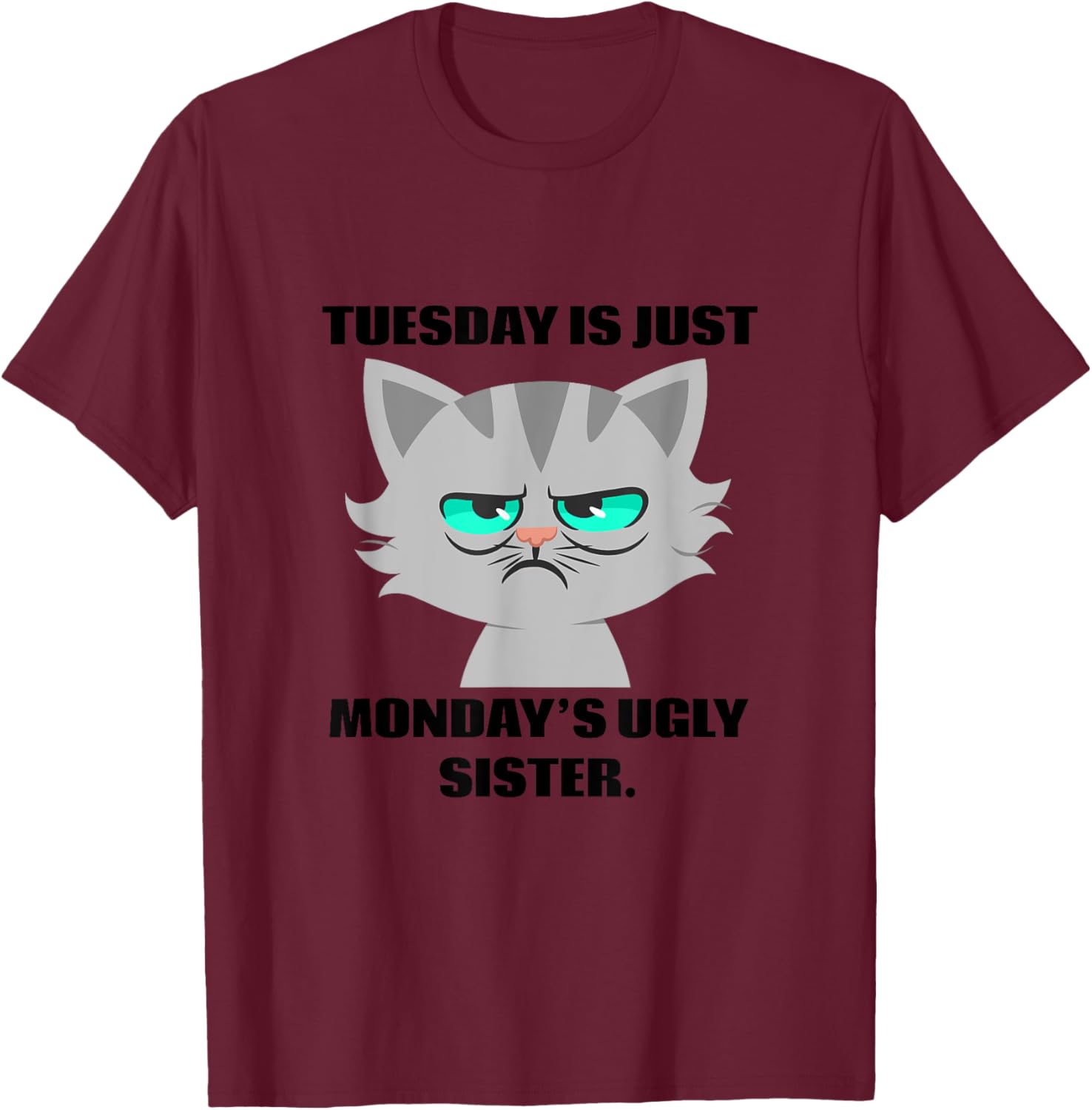 Tuesday Is Just Monday's Ugly Sister Funny Boy's T Shirt T-Shirt - T-Shirt | Maroon