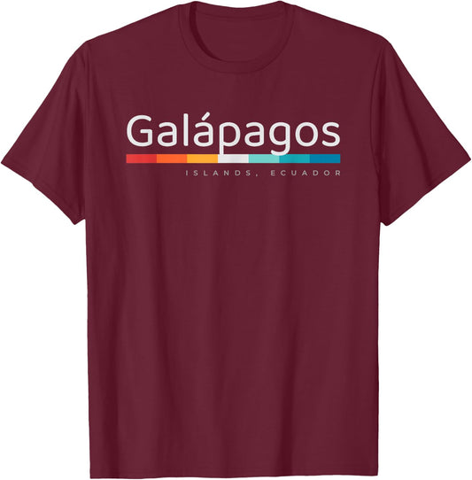 Galapagos Islands Ecuador Retro Design T-Shirt - T-Shirt | Maroon