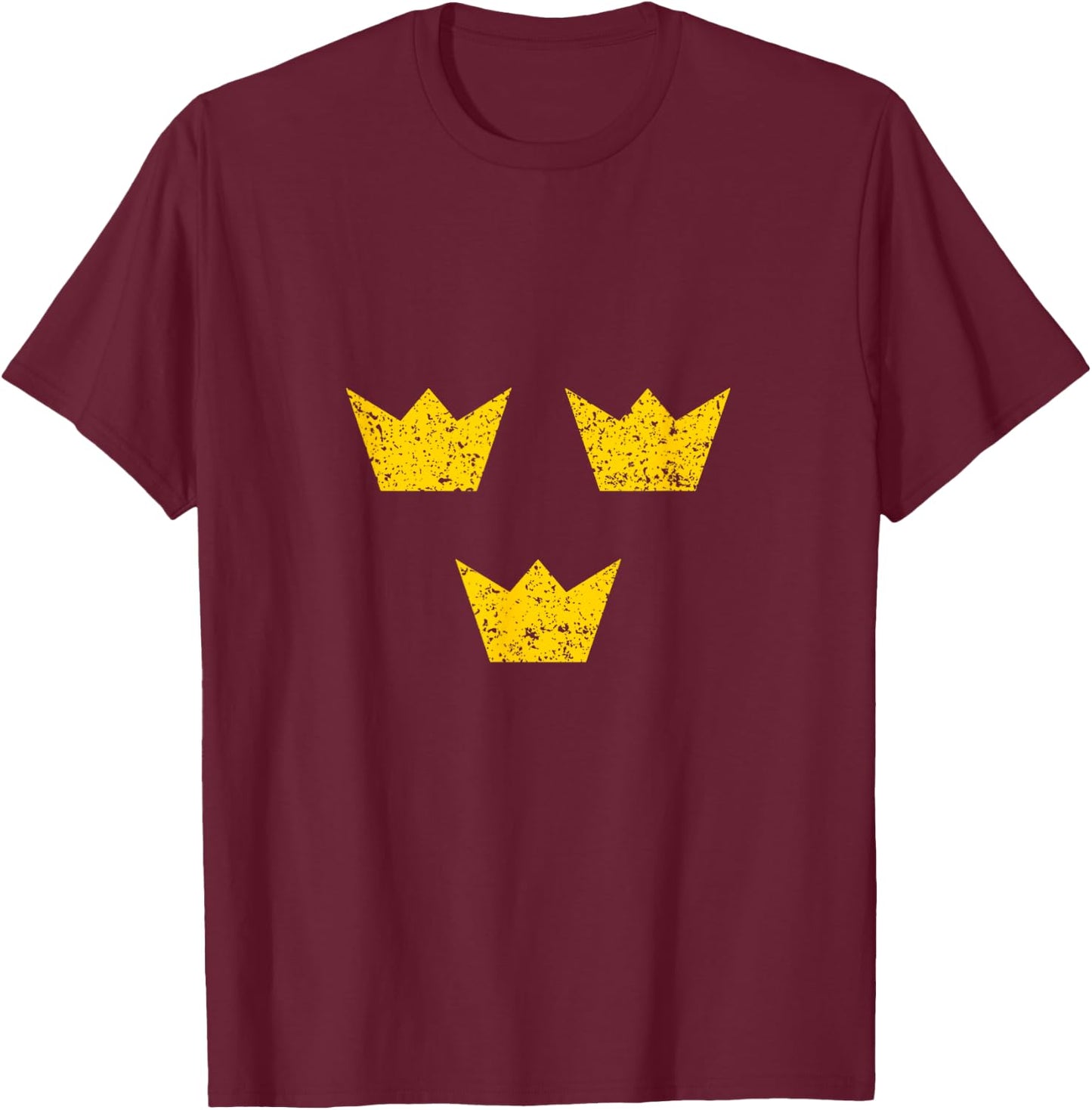Sweden Crowns Swedish Flag Sverige Pride Vintage Souvenir T-Shirt - T-Shirt | Maroon