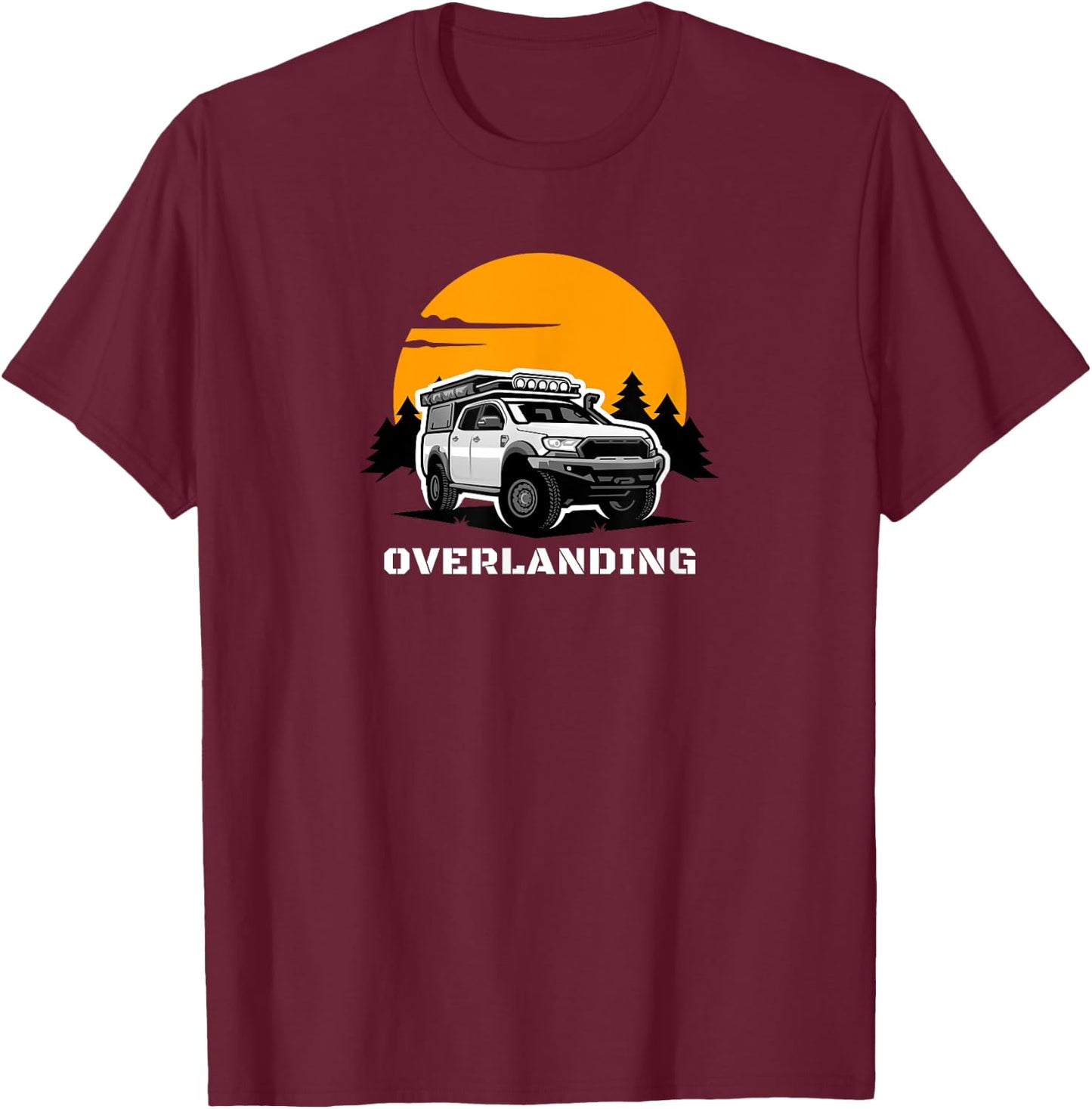 Overlanding Gear Accessories, Overlanding Light Bar T-Shirt - T-Shirt | Maroon