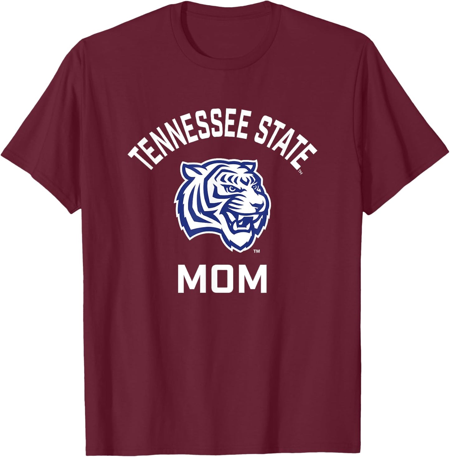 Tennessee State University TSU Tigers Arched Mom T-Shirt - T-Shirt | Maroon