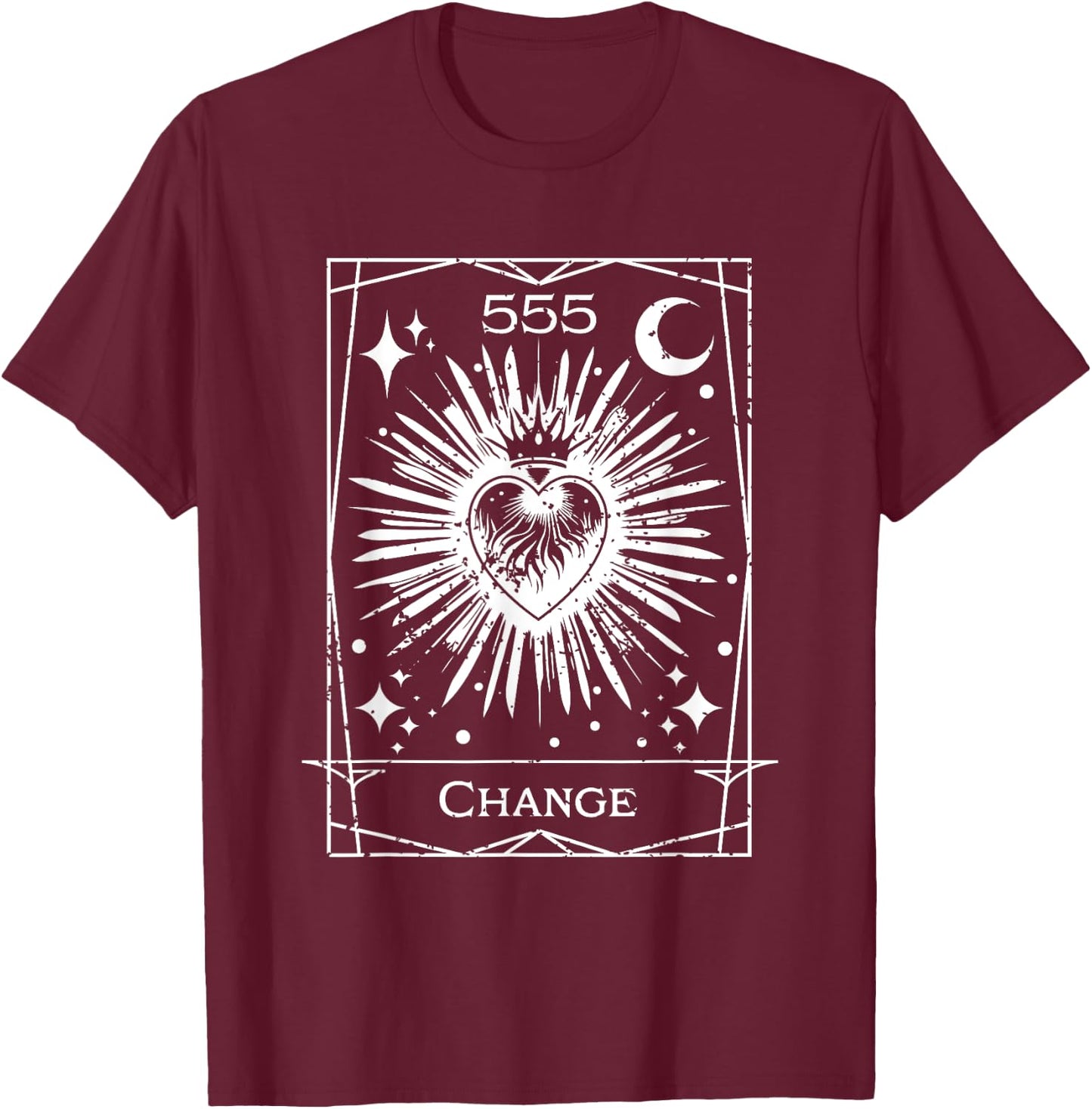 Angel Number 555 Change Numerology Personal Number 555 T-Shirt - T-Shirt | Maroon