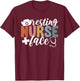 Resting Nurse Face - Black, Small, -Adults, Short Sleeve, , Nurse Theme, Classic Fit T-Shirt - T-Shirt | Maroon