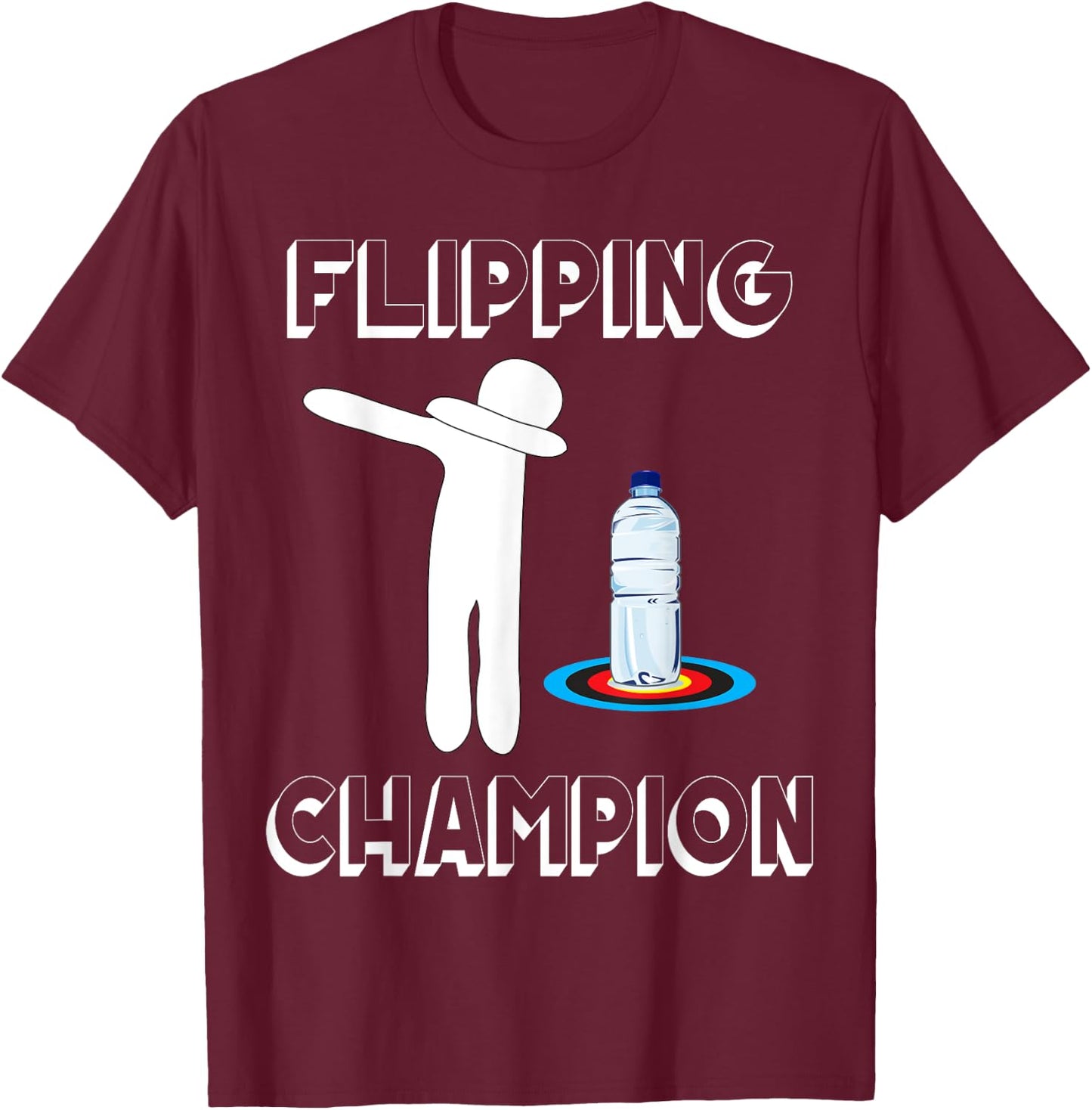 Water Bottle Flipping Dabbing Flipping Champion T-Shirt - T-Shirt | Maroon