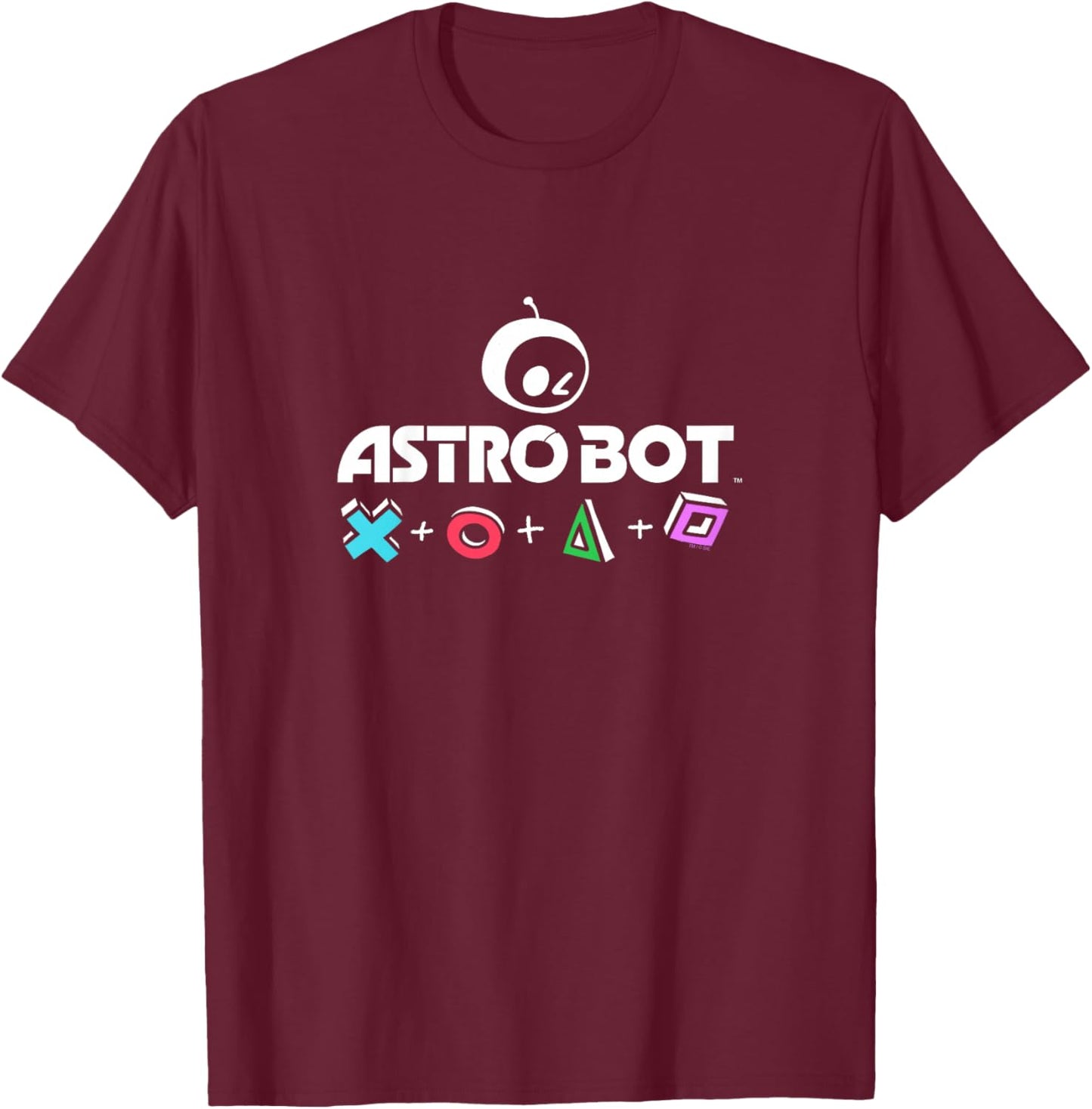 Astro Bot Kids PlayStation Symbols Video Game T-Shirt - T-Shirt | Maroon