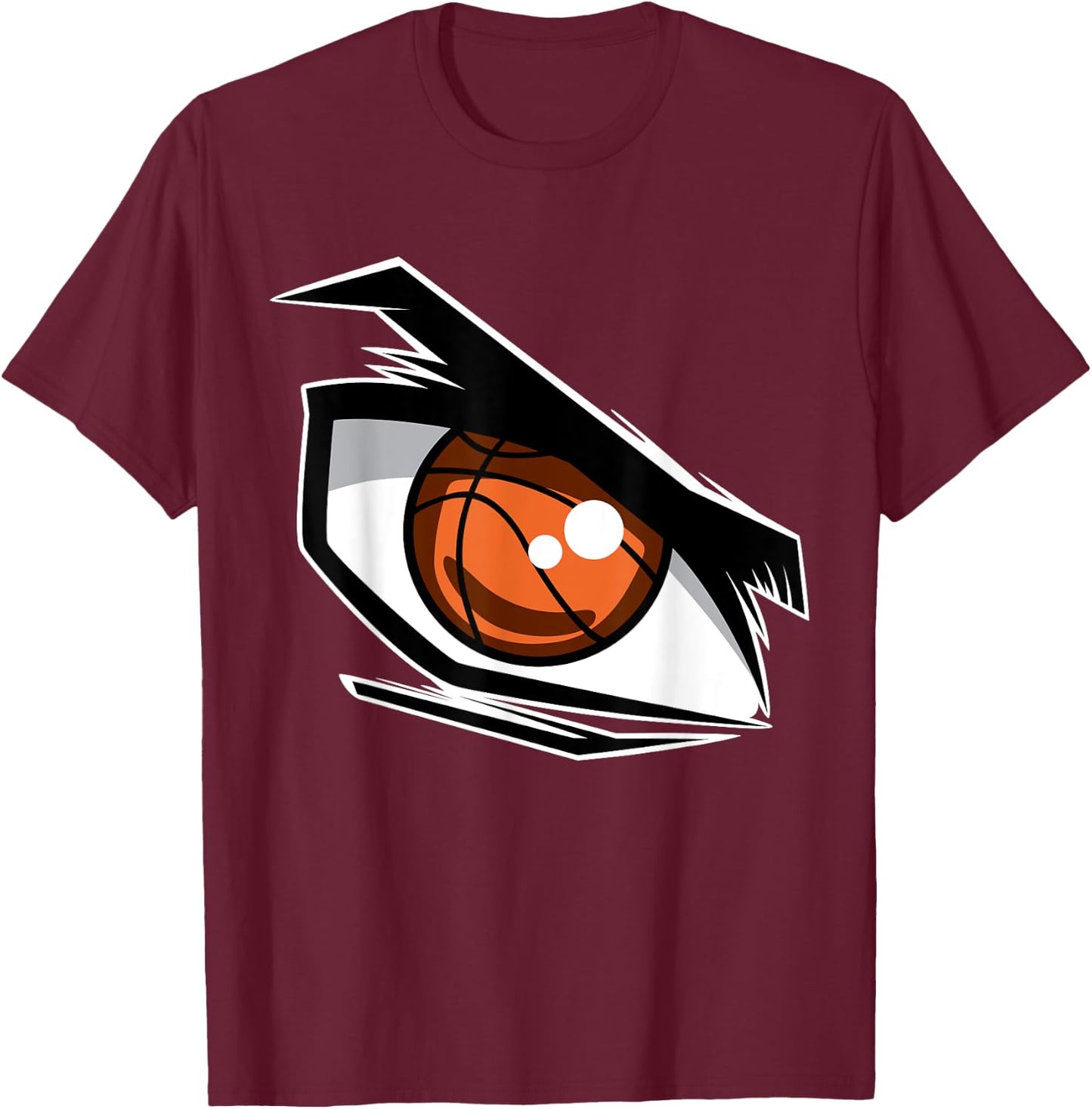 Basketball Teens Boys Girls Anime Fan Angry Eye Graphic T-Shirt - T-Shirt | Maroon