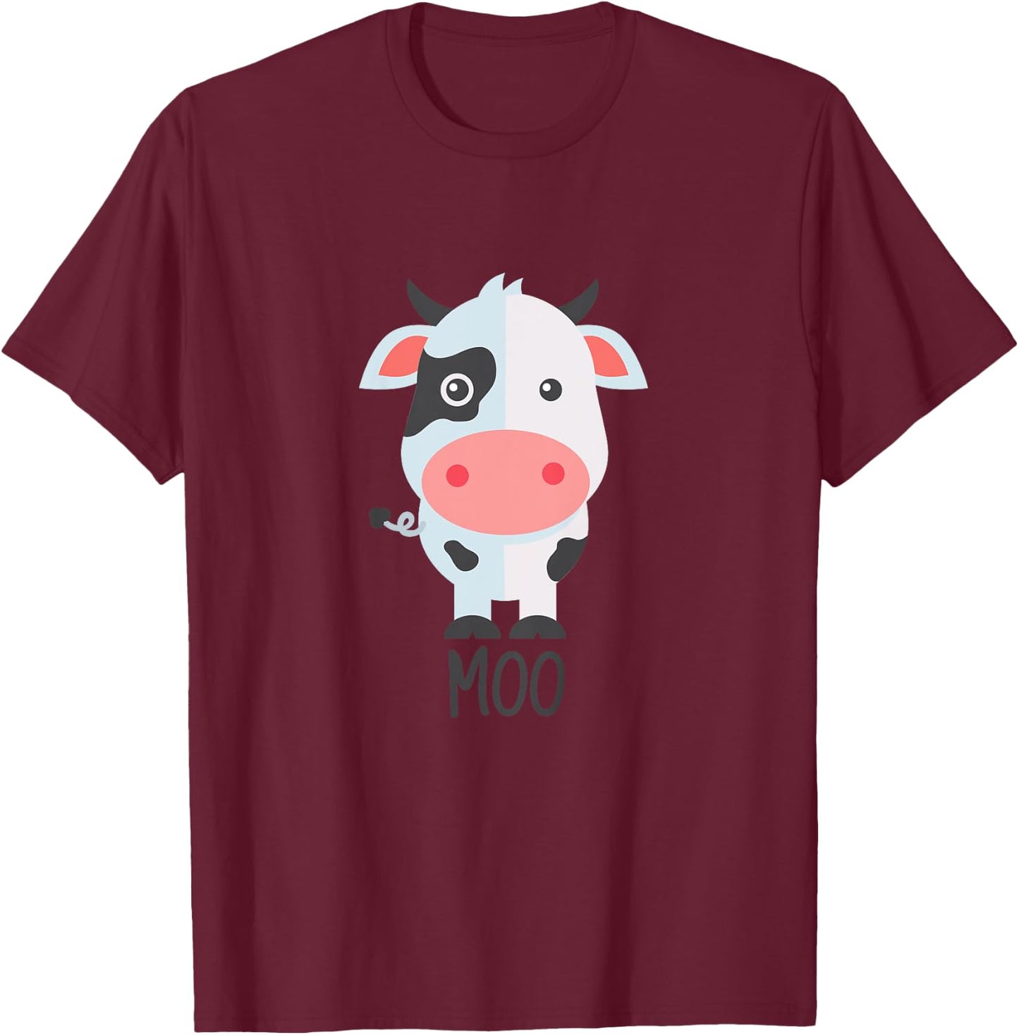 Cute Moo Cow Shirt T-Shirt - T-Shirt | Maroon