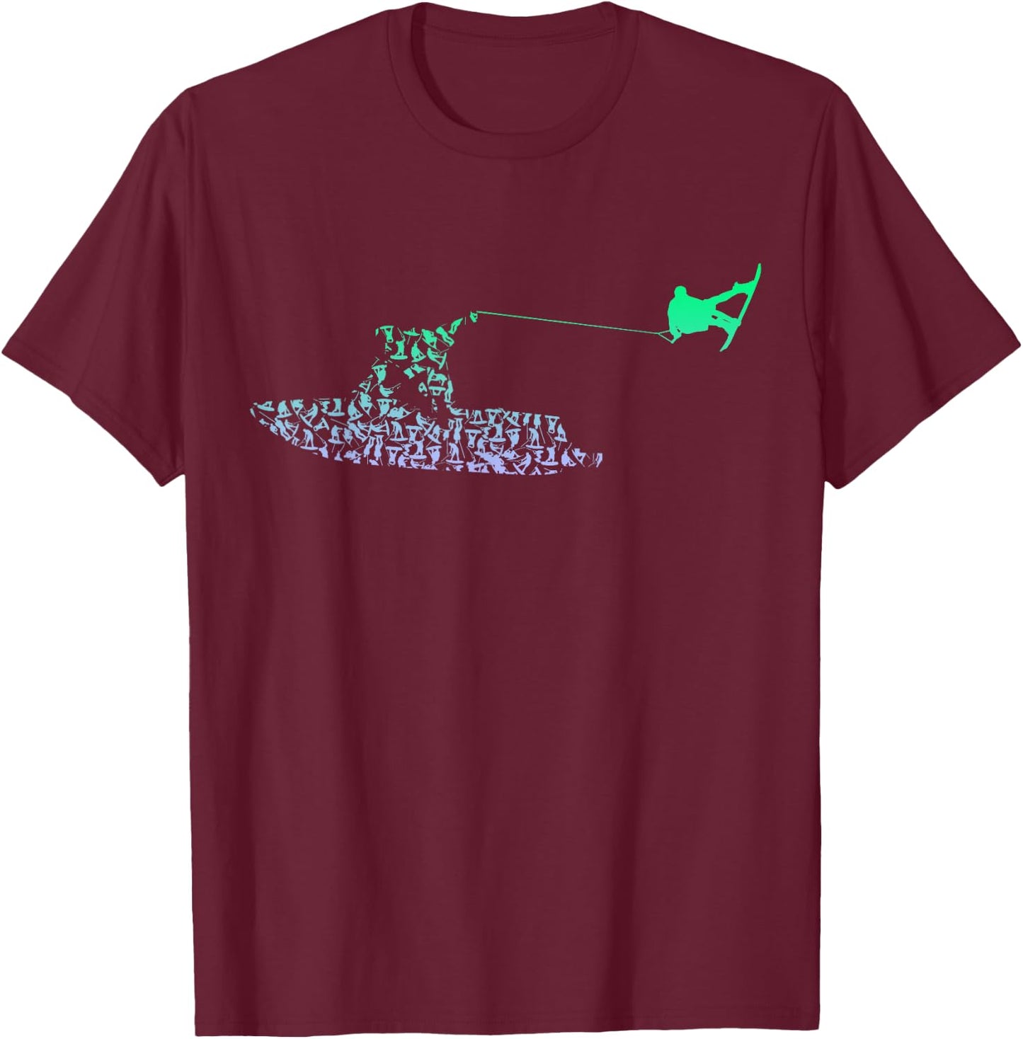 Boys Wakeboarder Shirt | Wakeboard Shirt | Wakeboarding , Small, Black T-Shirt - T-Shirt | Maroon