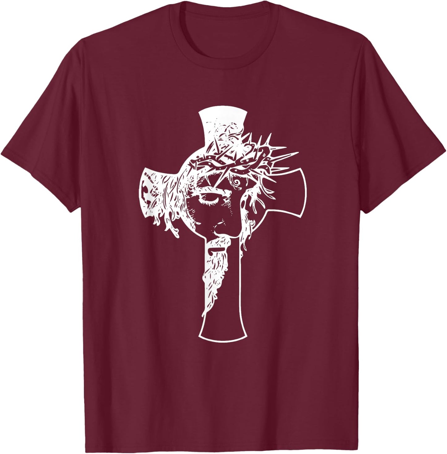 Crucifix jesus christ Cross Christianity Christian Love T-Shirt - T-Shirt | Maroon