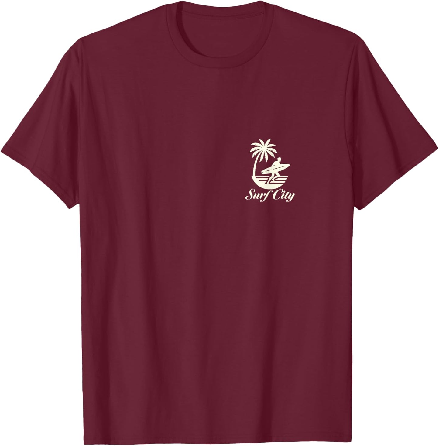 El Salvador Surf City Beach Vintage T-Shirt - T-Shirt | Maroon