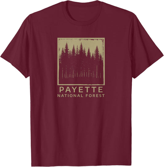 Payette National Forest T-Shirt - T-Shirt | Maroon