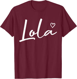 Lola Gifts Grandma Heart Mother's Day Lola T-Shirt - T-Shirt | Maroon