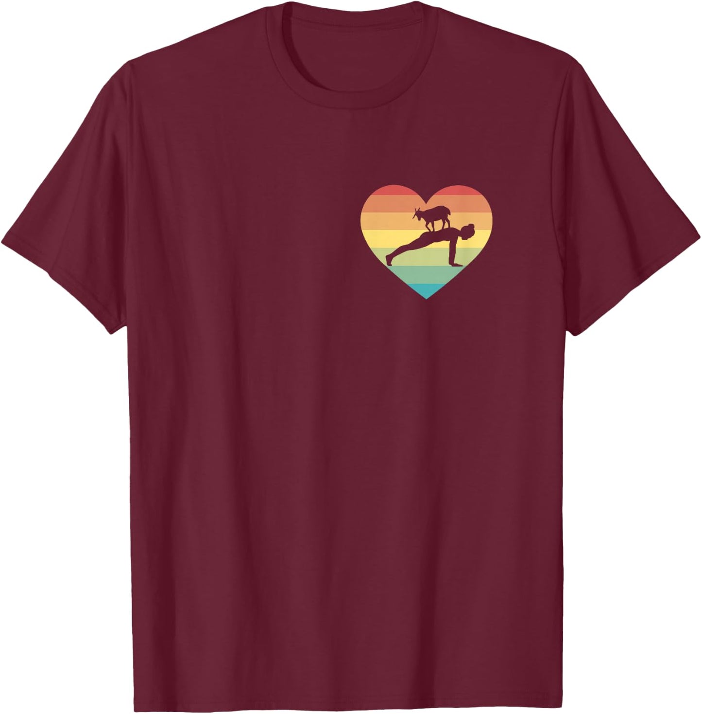 Goat Yoga Heart nny Meditation Zen Namaste Goat Yoga Girls T-Shirt - T-Shirt | Maroon
