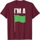 Boyfriend and Girlfriend Valentines Apparel -Adults Green Flag , Small, Black, Short Sleeve, , Letter Print T-Shirt - T-Shirt | Maroon