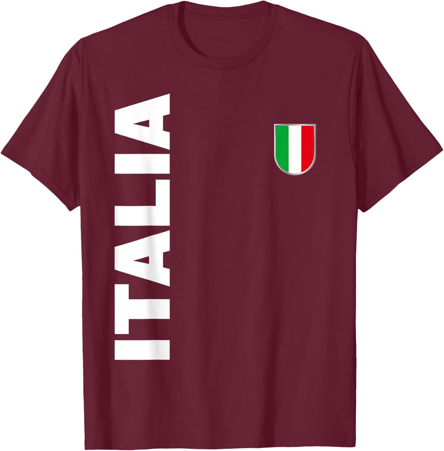Gli Azzurri Italian Fan Flag Italy T-Shirt - T-Shirt | Maroon