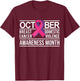 Breast Cancer and Domestic Violence Awareness T-Shirt - T-Shirt | Maroon