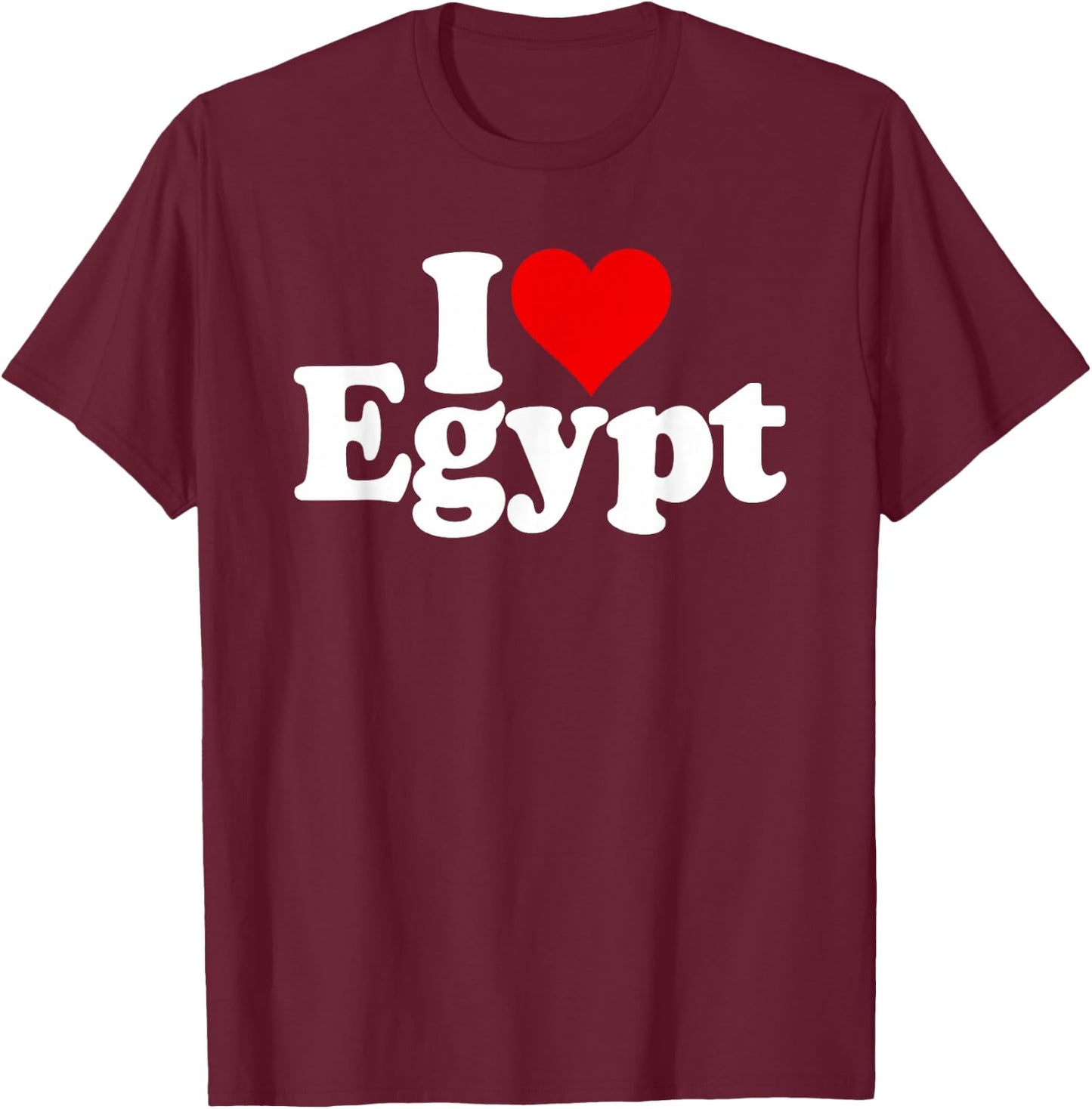 I Love Heart Egypt T-Shirt - T-Shirt | Maroon