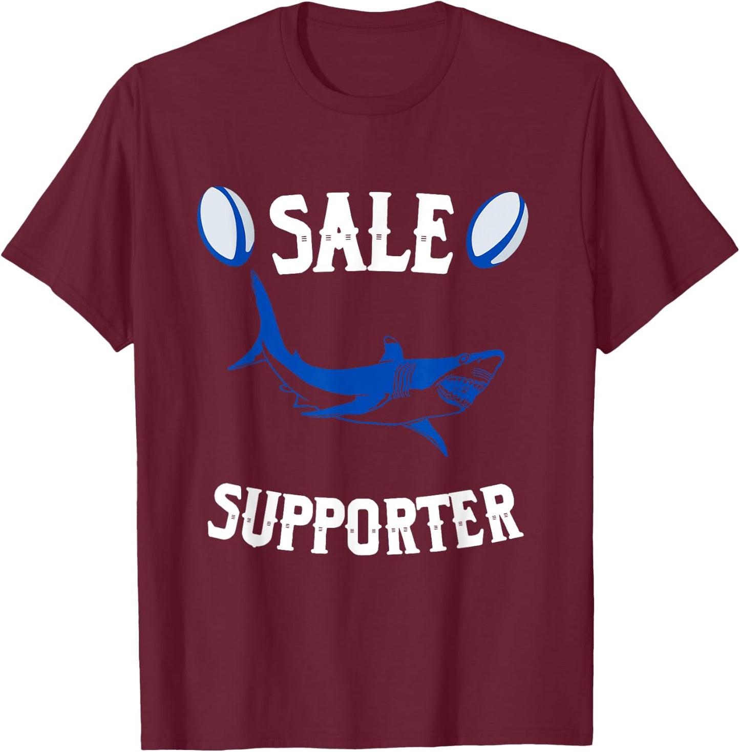 Sale Supporter Rugby Rugbyman Funny Rugby Ball T-Shirt - T-Shirt | Maroon