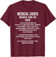Medical Coder Definition Medical Coders Medical Coding T-Shirt - T-Shirt | Maroon