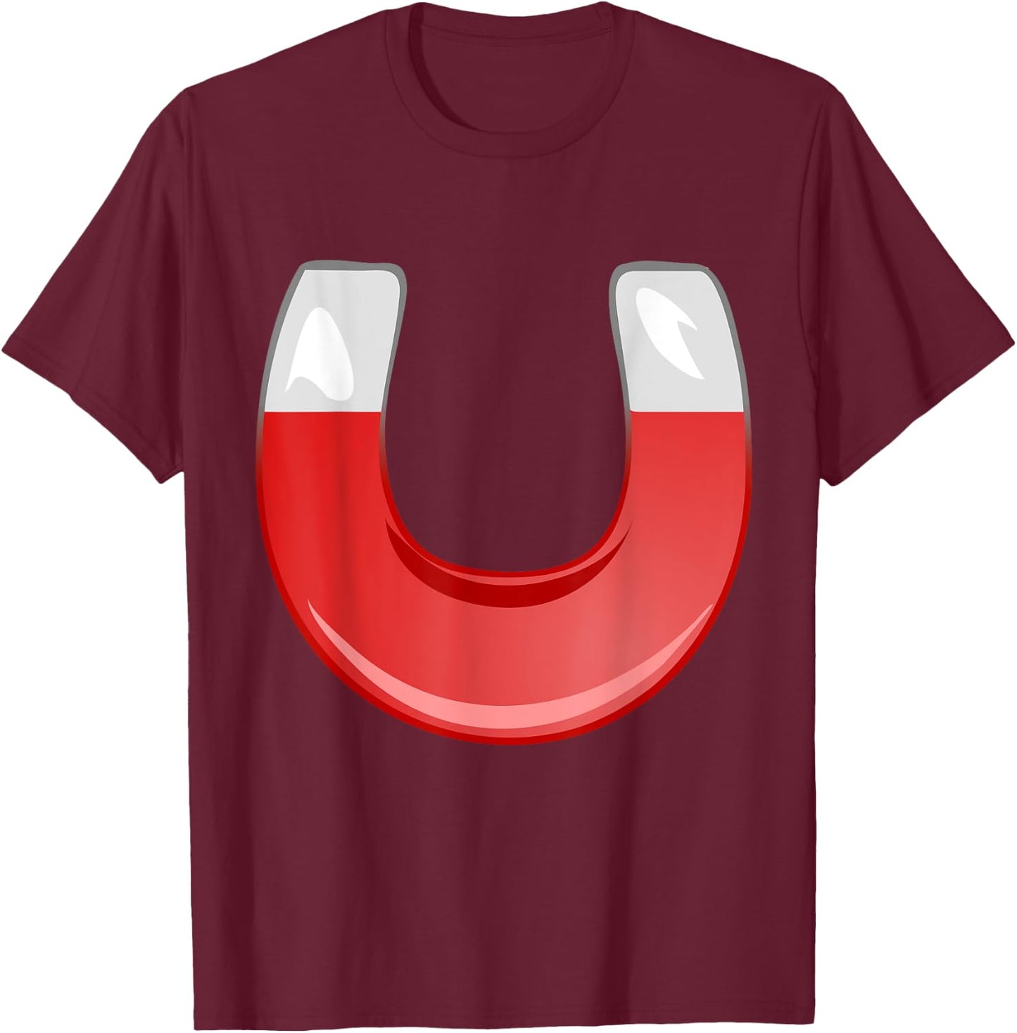Horseshoe Magnet Metal Magnetic Magnetism T-Shirt - T-Shirt | Maroon