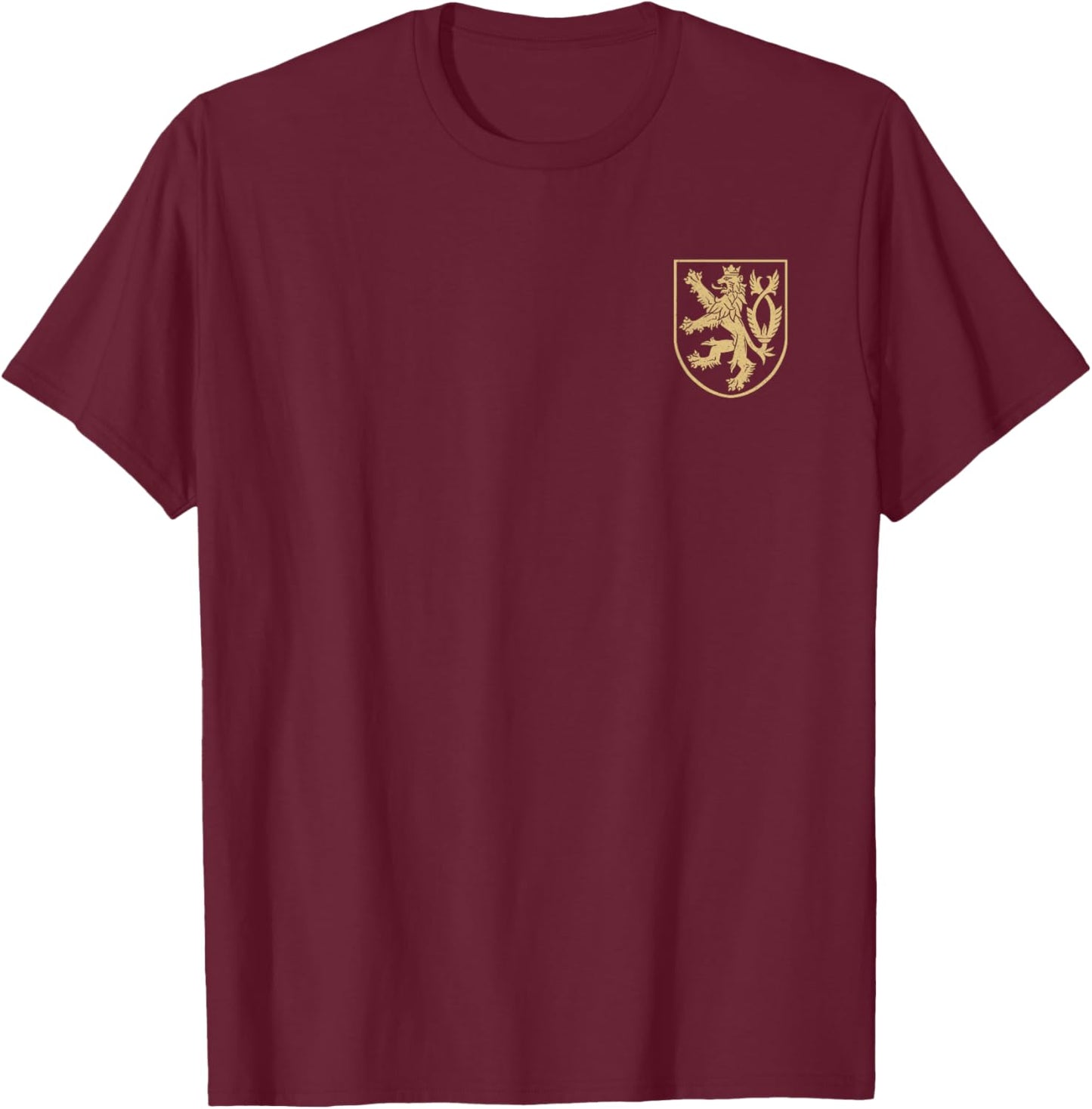 Czech Republic Lion Symbol Czechia Coat of Arms Flag Shield T-Shirt - T-Shirt | Maroon