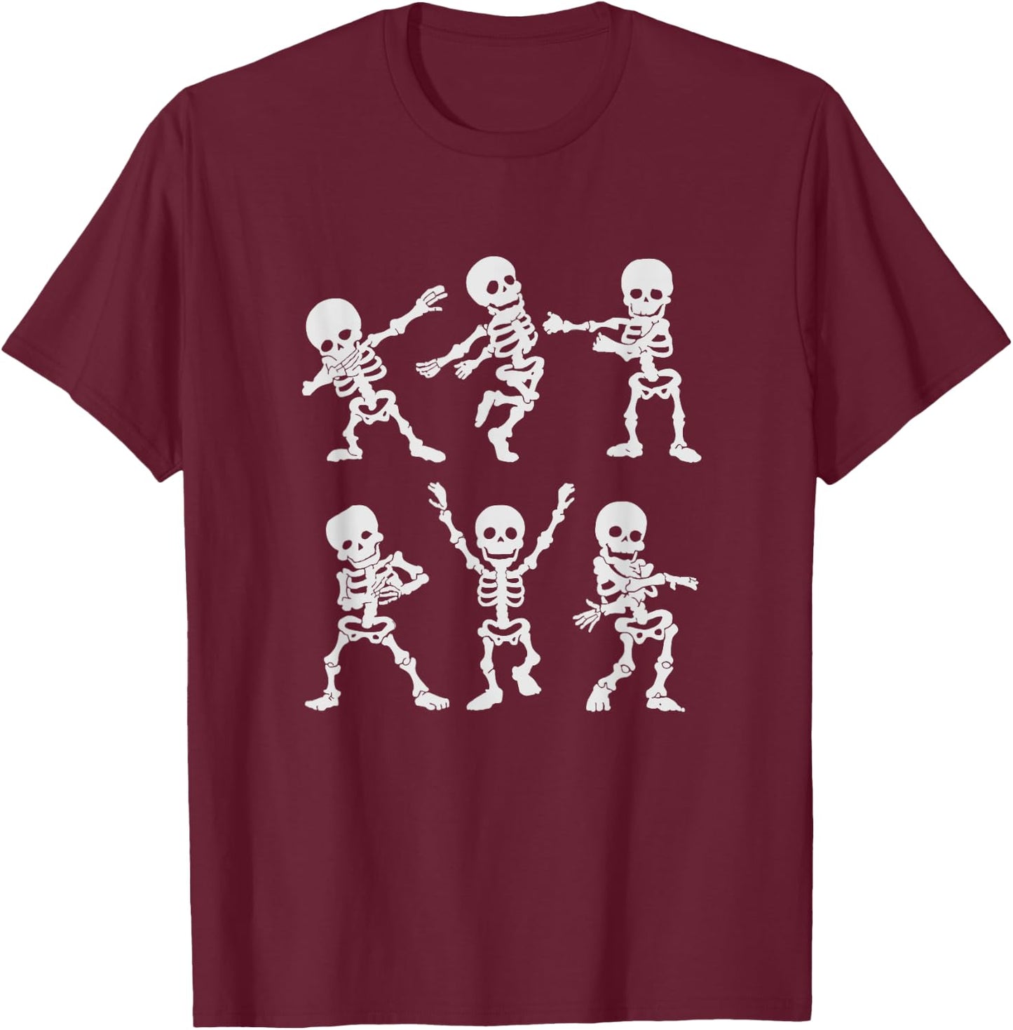 Dancing Skeletons Halloween Kids Costume Party T-Shirt - T-Shirt | Maroon