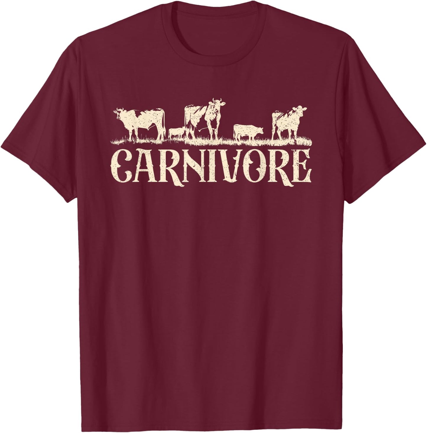 Carnivore Diet Anti-Vegan Anti-Vegetarian Keto Diet T-Shirt - T-Shirt | Maroon