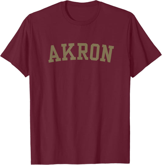 Ohio Akron Sports , -Adults, Blue, Short Sleeve, Small T-Shirt - T-Shirt | Maroon
