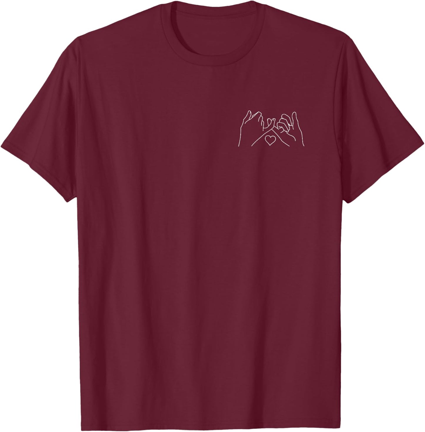 Grafic - Pinky Promise Hand Gesture Love T-Shirt - T-Shirt | Maroon