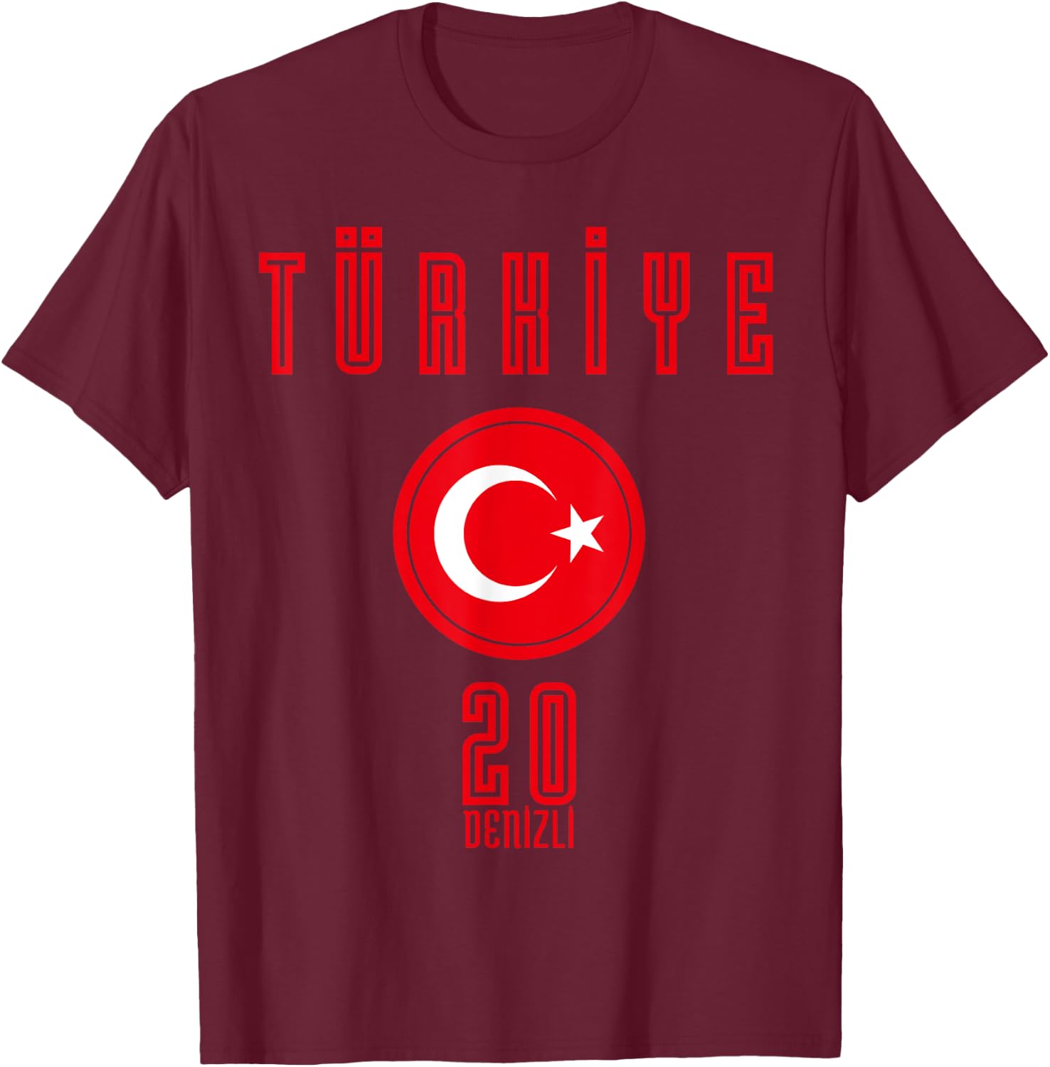 Turkish Milli Takim - 20 Denizli T-Shirt - T-Shirt | Maroon