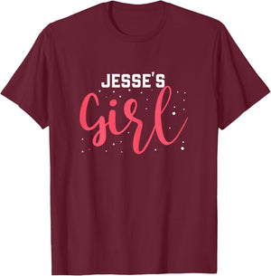 JESSE'S Girl Matching Boyfriend Girlfriend T-Shirt - T-Shirt | Maroon