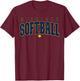 Michigan Softball Vintage Kids Team Retro Softball Fan T-Shirt - T-Shirt | Maroon
