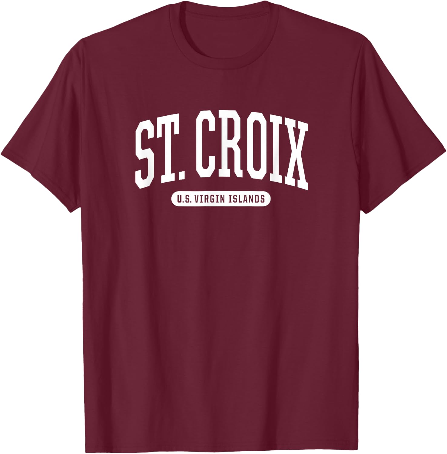 College Style St. Croix US Virgin Islands Souvenir Gift T-Shirt - T-Shirt | Maroon