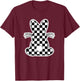 Checkerboard Easter Bunny Tween Boys Girls Teens Retro T-Shirt - T-Shirt | Maroon