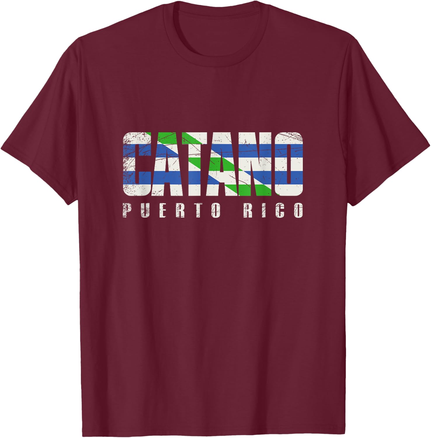 Cataño City in Puerto Rico, Cataño Flag T-Shirt - T-Shirt | Maroon