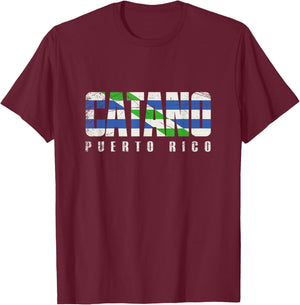 Cataño City in Puerto Rico, Cataño Flag T-Shirt - T-Shirt | Maroon