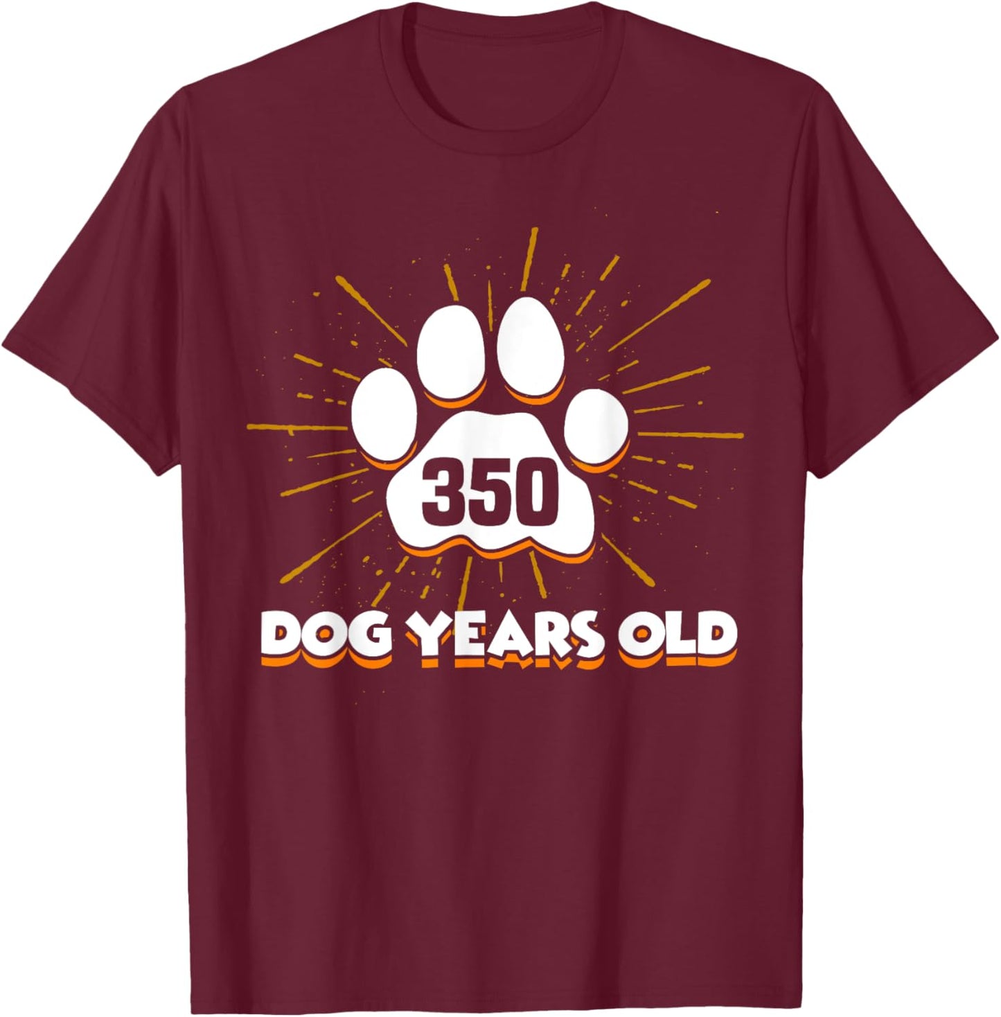 350 Dogs Years Old 50th Birthday Shirt For Dog Lover T-Shirt - T-Shirt | Maroon