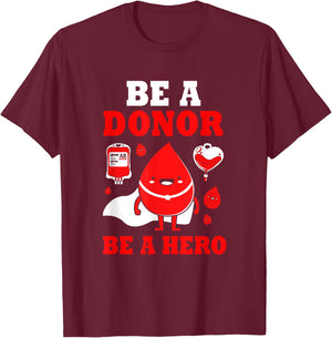 Donor Hero Phlebotomy Blood Donor Awareness T-Shirt - T-Shirt | Maroon