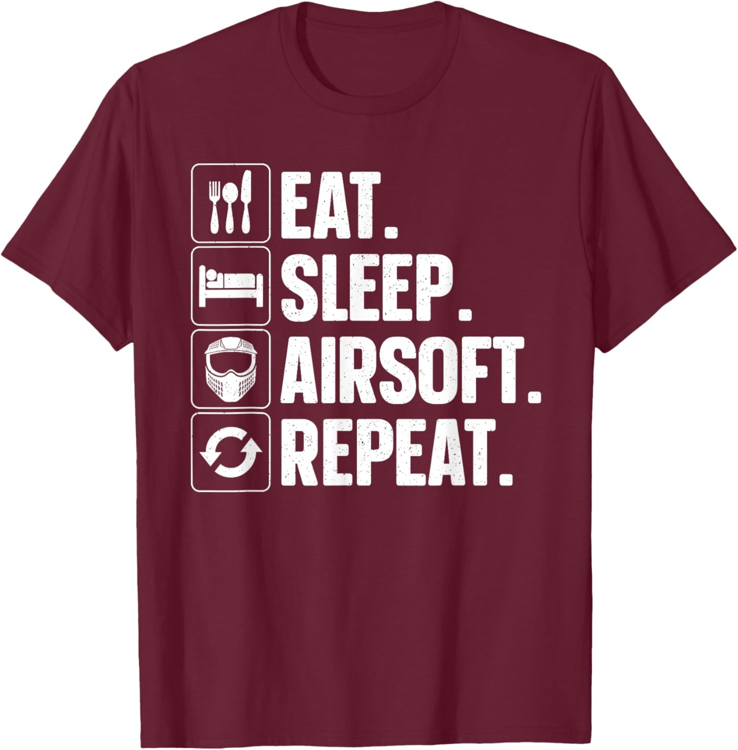Best Airsoft Gift Airsoft Accessories & Stuff Airsoft Themed Black Small Modern Short Sleeve Lightweight, Classic fit, Durable for Airsoft Activities T-Shirt - T-Shirt | Maroon
