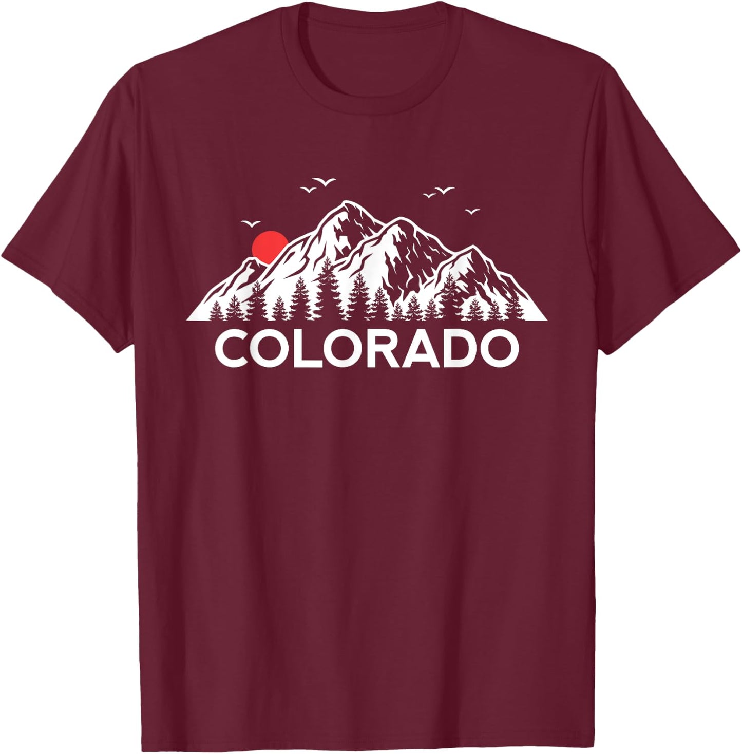 Colorado Forest Rocky Mountains T-Shirt - T-Shirt | Maroon