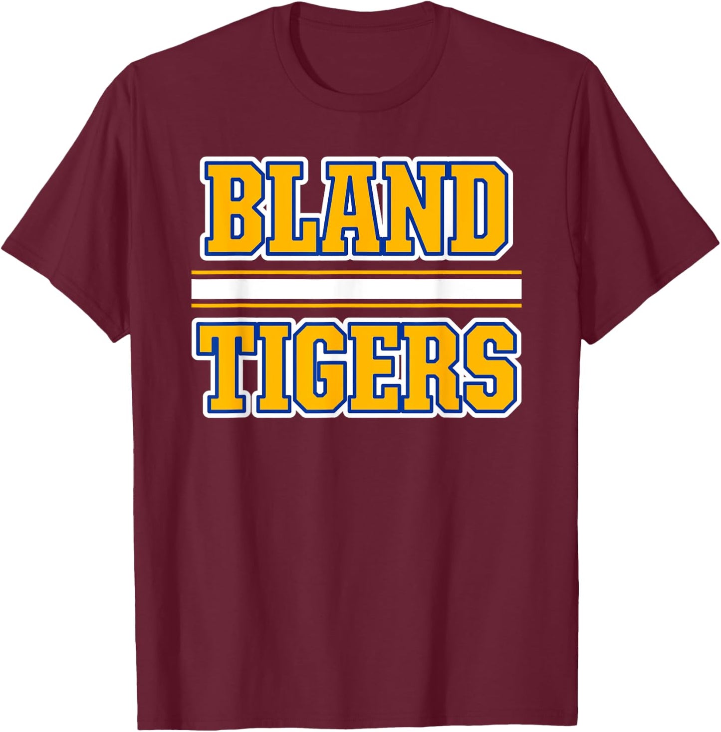 Bland Tigers Horizontal Stripes T-Shirt - T-Shirt | Maroon