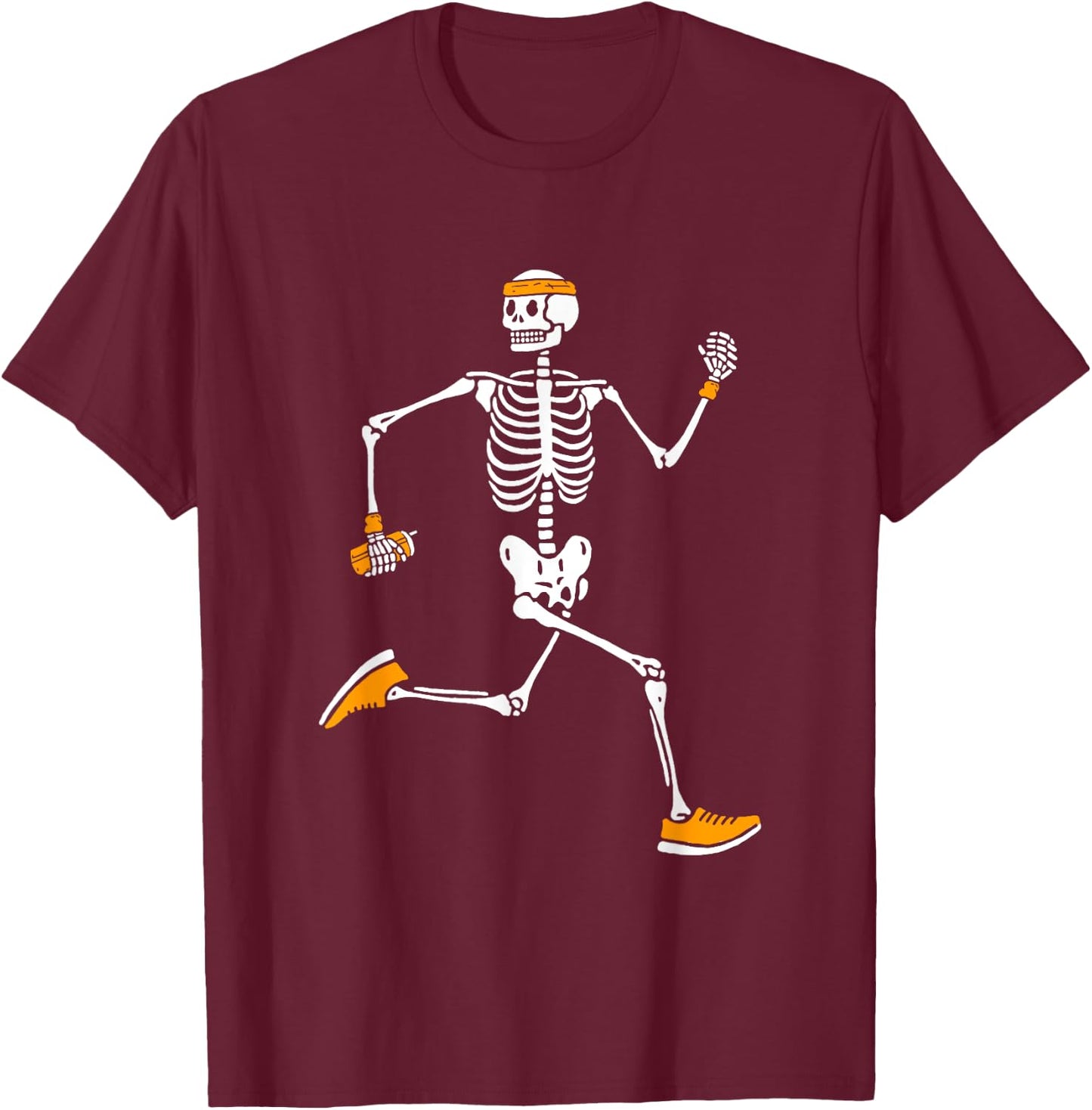 Running Skeleton Halloween Costume Marathon Runner T-Shirt - T-Shirt | Maroon