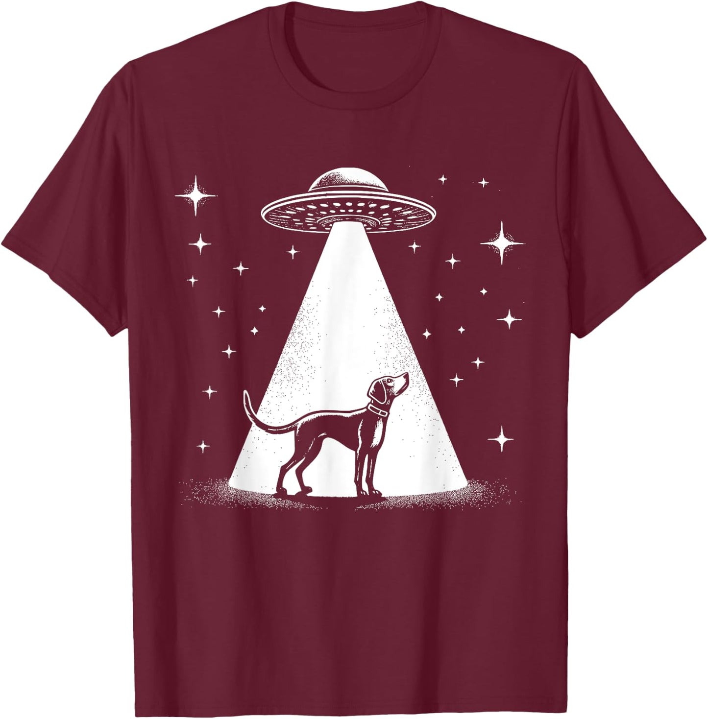 American Foxhound Mom Dad Dog - Funny Alien UFO T-Shirt - T-Shirt | Maroon