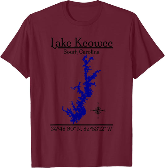 Lake Keowee - South Carolina T-Shirt - T-Shirt | Maroon