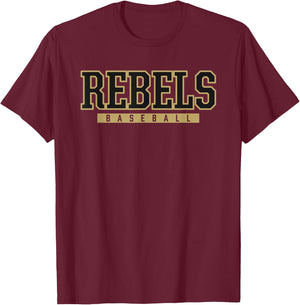 Boyle County Rebels Baseball T-Shirt - T-Shirt | Maroon