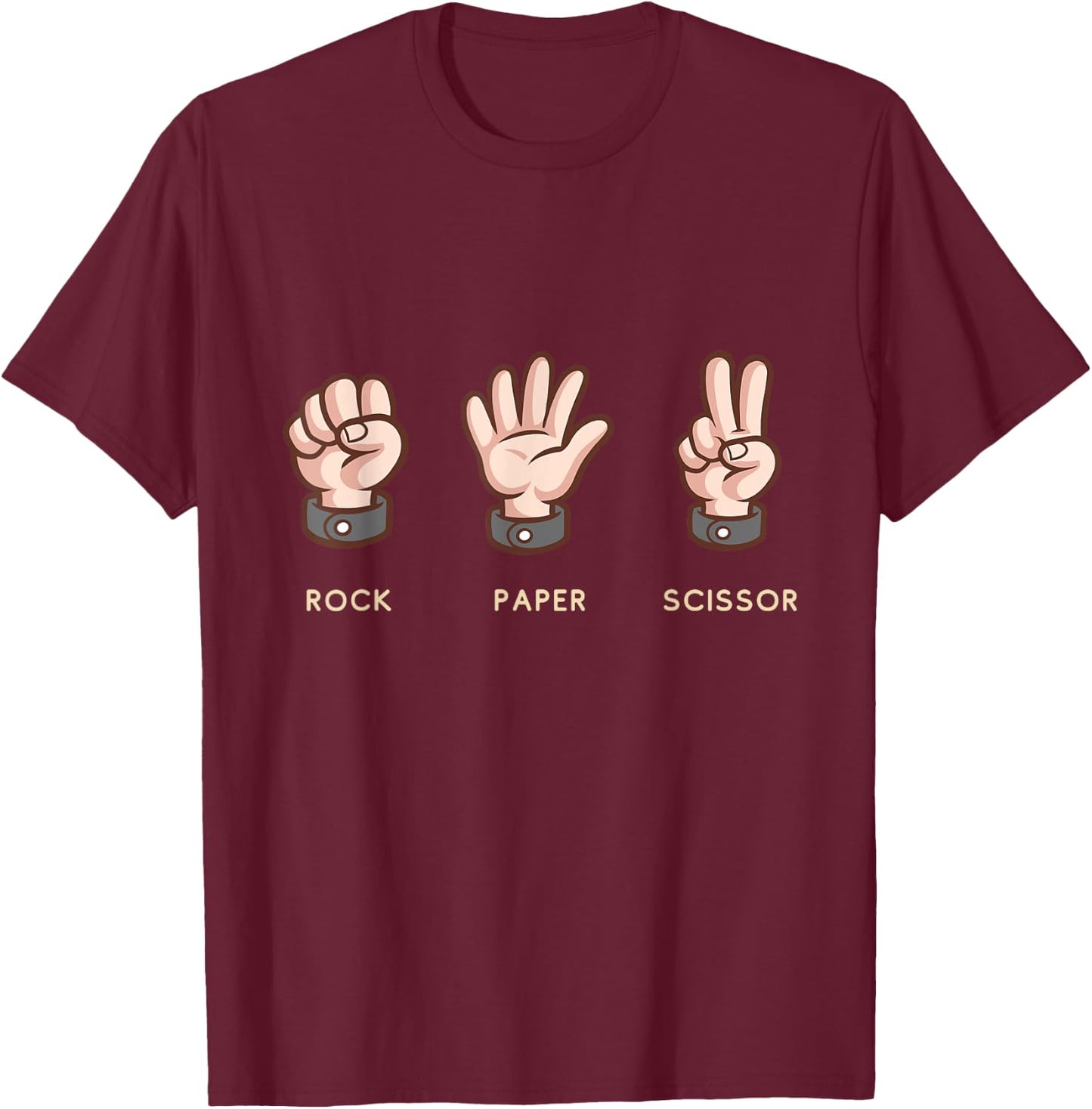 Rock Paper Scissors Group Halloween Costume T-Shirt - T-Shirt | Maroon
