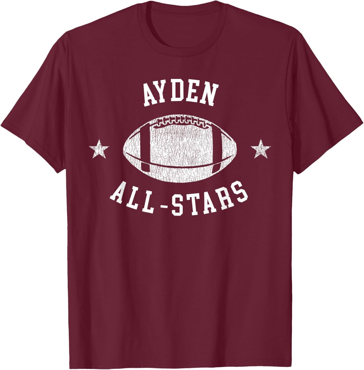 Ayden Vintage All-Stars Football Retro 80s T-Shirt - T-Shirt | Maroon