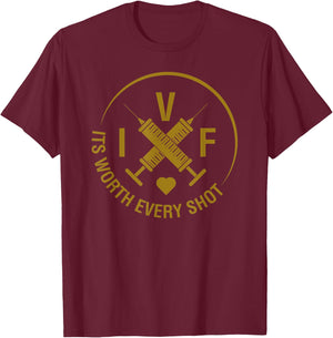IVF Mom & Dad Warrior Funny Transfer Day Gift Women T-Shirt - T-Shirt | Maroon