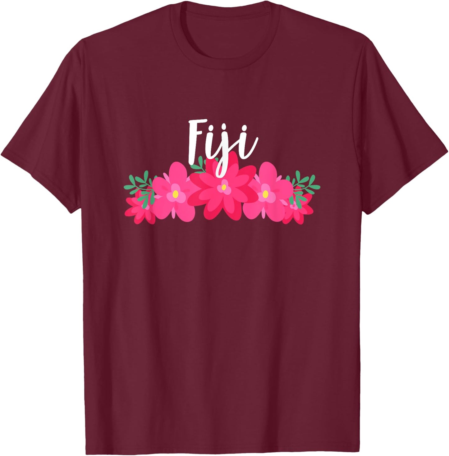 Fiji Tropical Vacation T-Shirt - T-Shirt | Maroon